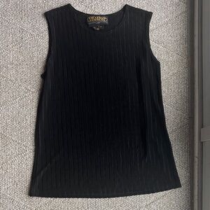 Picadilly Fashion Black Ribbed Tank Top - Size M